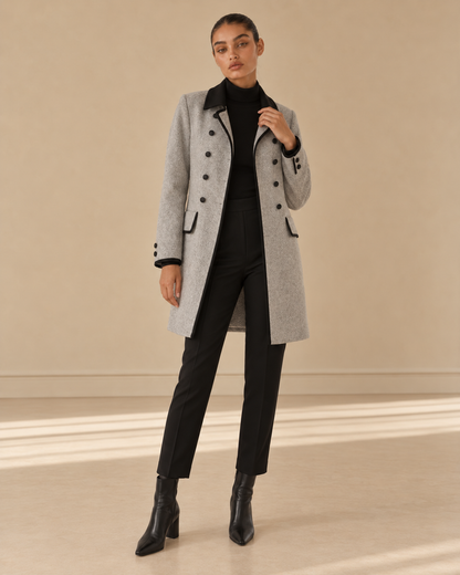 Martina™ | Cappotto lungo con abbottonatura frontale