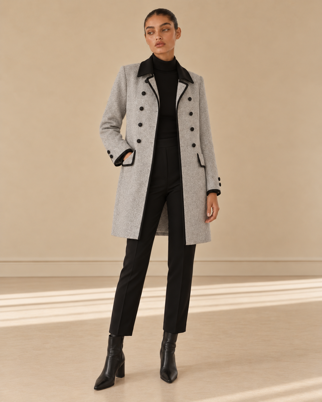 Martina™ | Cappotto lungo con abbottonatura frontale