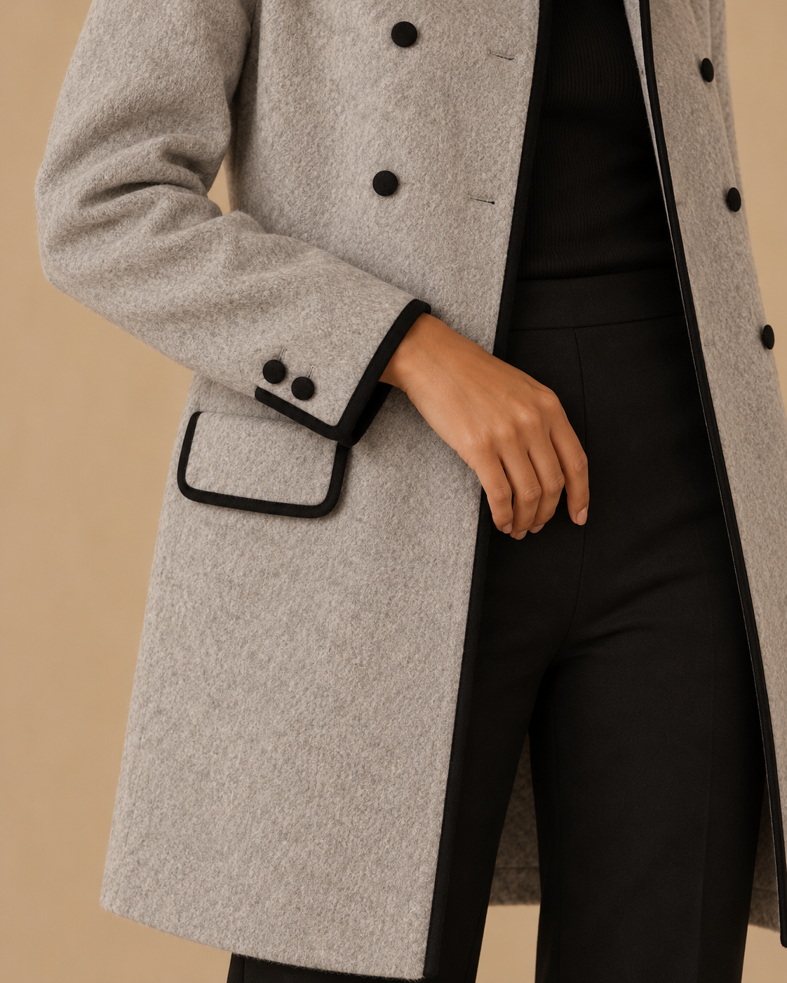 Martina™ | Cappotto lungo con abbottonatura frontale