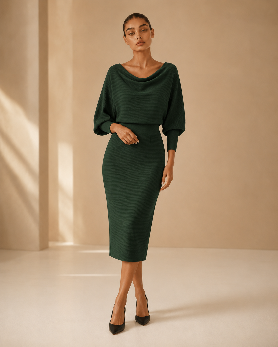 Isabella™ | Abito con collo a cascata