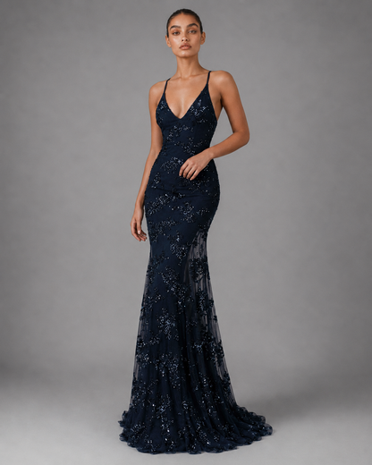 Serenissima™ | Abito con Paillettes e Schiena Scoperta