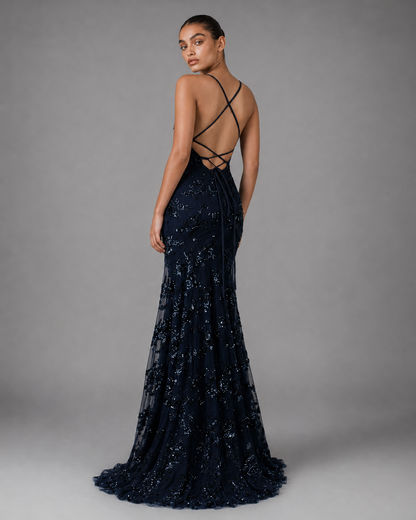 Serenissima™ | Abito con Paillettes e Schiena Scoperta