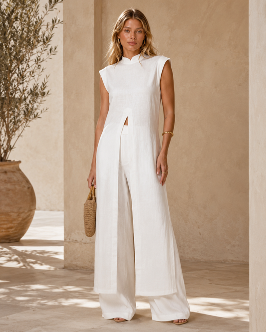 Marina | Completo elegante con tunica e pantalone palazzo