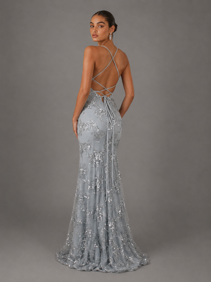 Serenissima™ | Abito con Paillettes e Schiena Scoperta